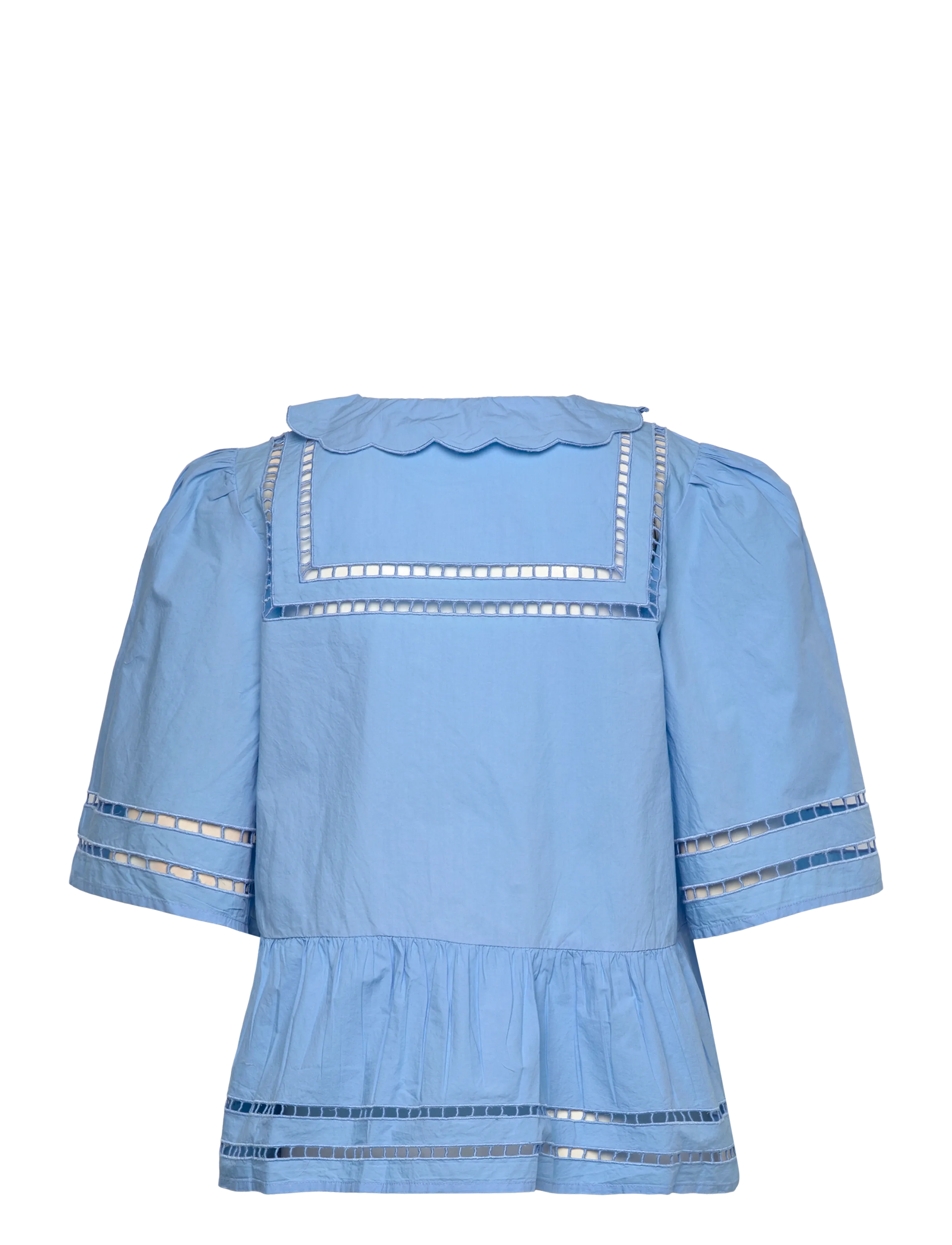 Stella Nova - Top with Scallop Edge Collar - blūzes ar īsām piedurknēm - 308 blue coral - 2