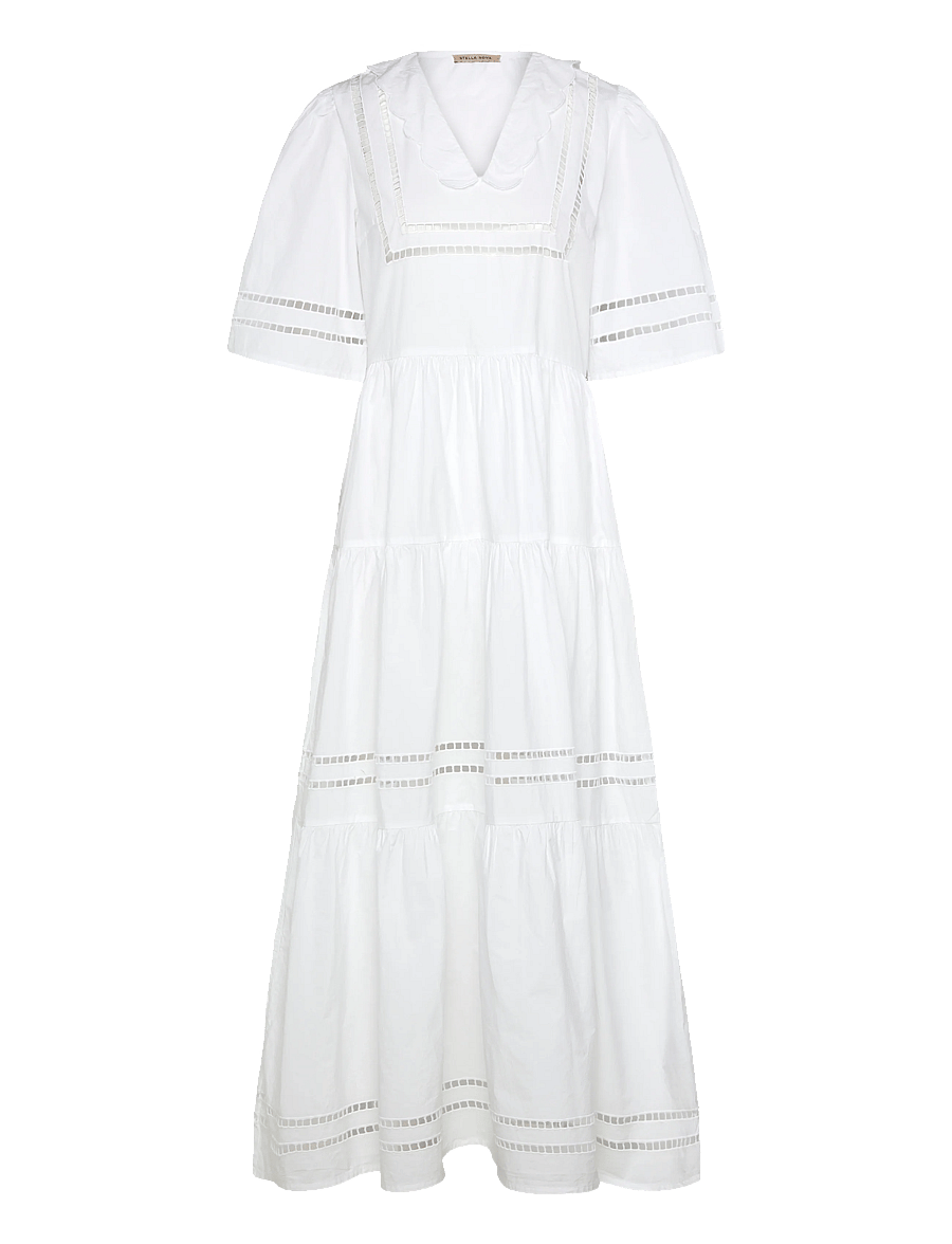 Stella Nova - Maxi Dress with Short Sleeves and Artworks - maxi jurken - 001 white - 1