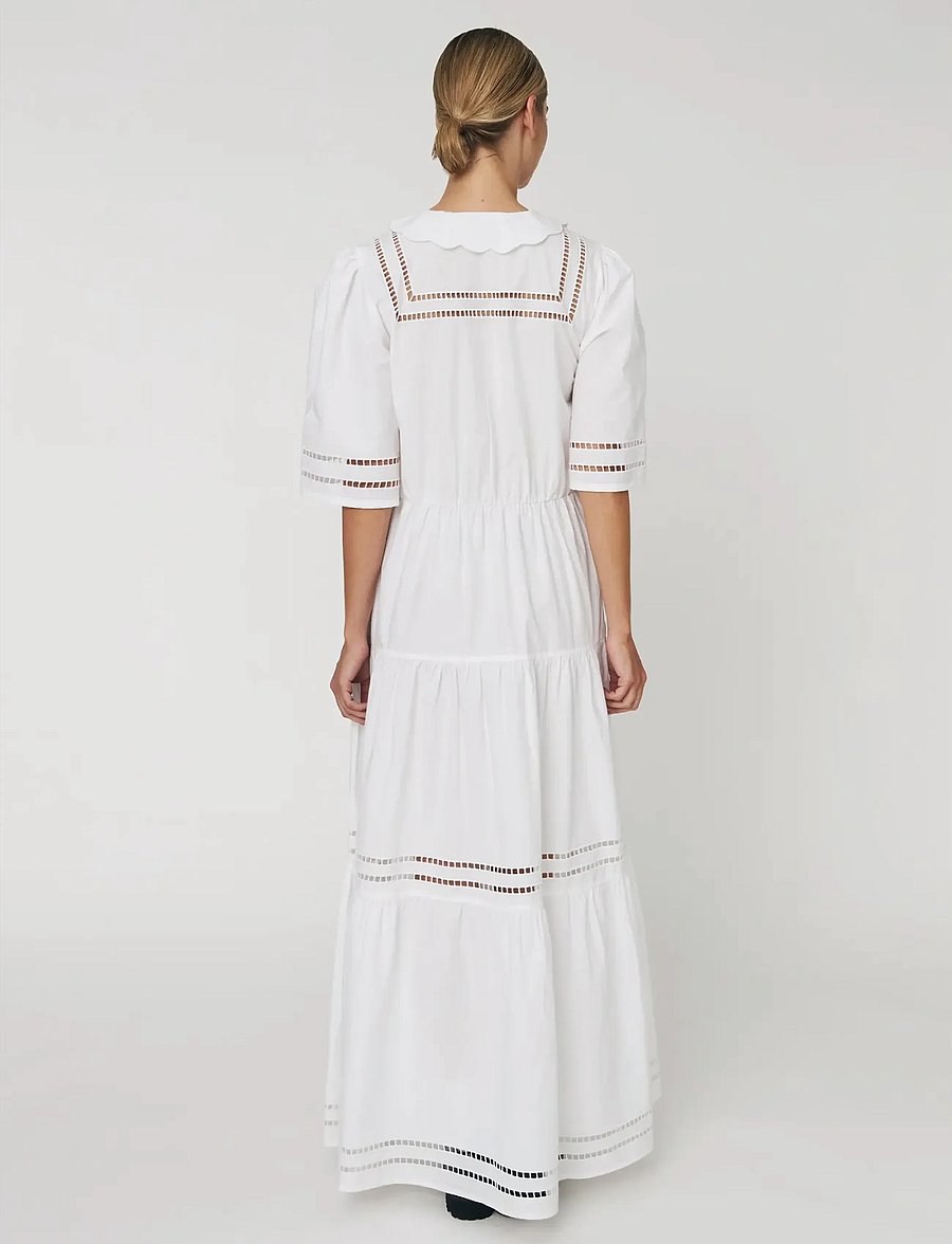 Stella Nova - Maxi Dress with Short Sleeves and Artworks - maxi jurken - 001 white - 3