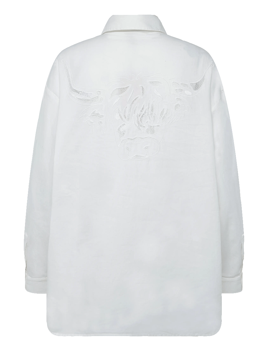 Stella Nova - Loose Shirt with Embroidery Anglais - pikkade varrukatega särgid - white - 2