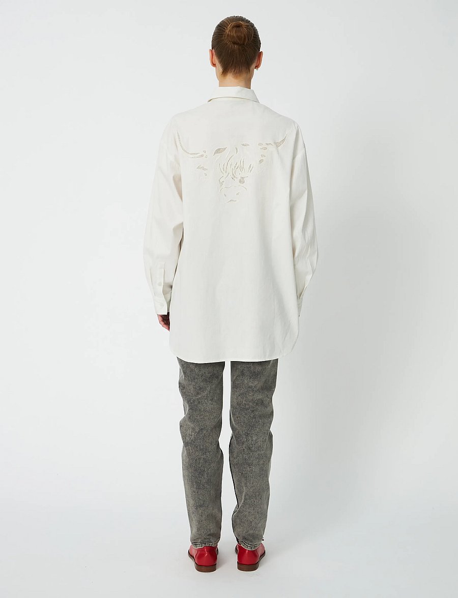 Stella Nova - Loose Shirt with Embroidery Anglais - pikkade varrukatega särgid - white - 3