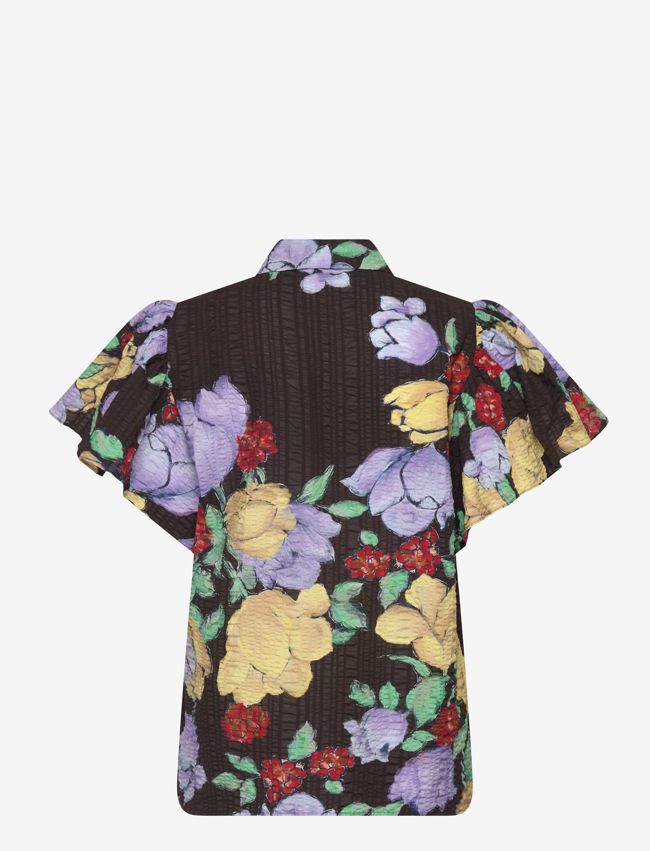 Stella Nova - Flowered Cotton Top - kortærmede skjorter - dark flowers - 1