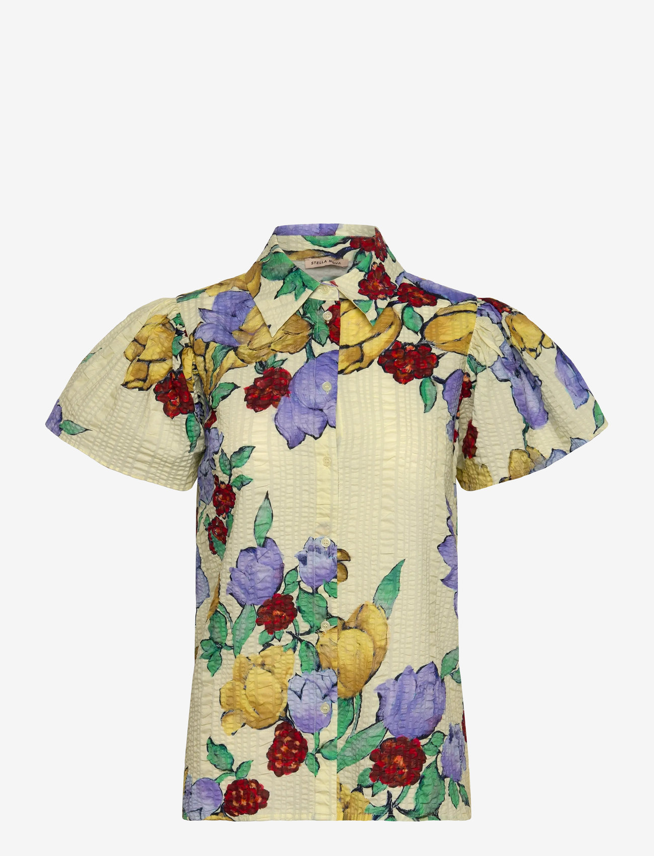 Stella Nova - Flowered Cotton Top - kortärmade skjortor - wild flowers - 0