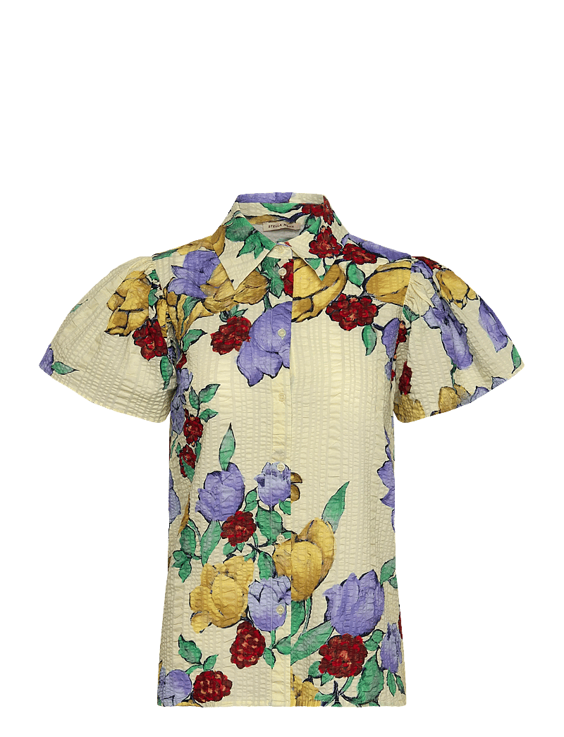 Stella Nova - Flowered Cotton Top - kortärmade skjortor - wild flowers - 0