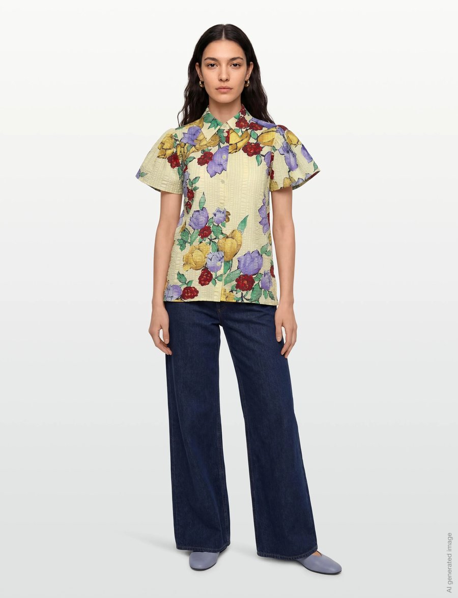 Stella Nova - Flowered Cotton Top - lühikeste varrukatega särgid - wild flowers - 0