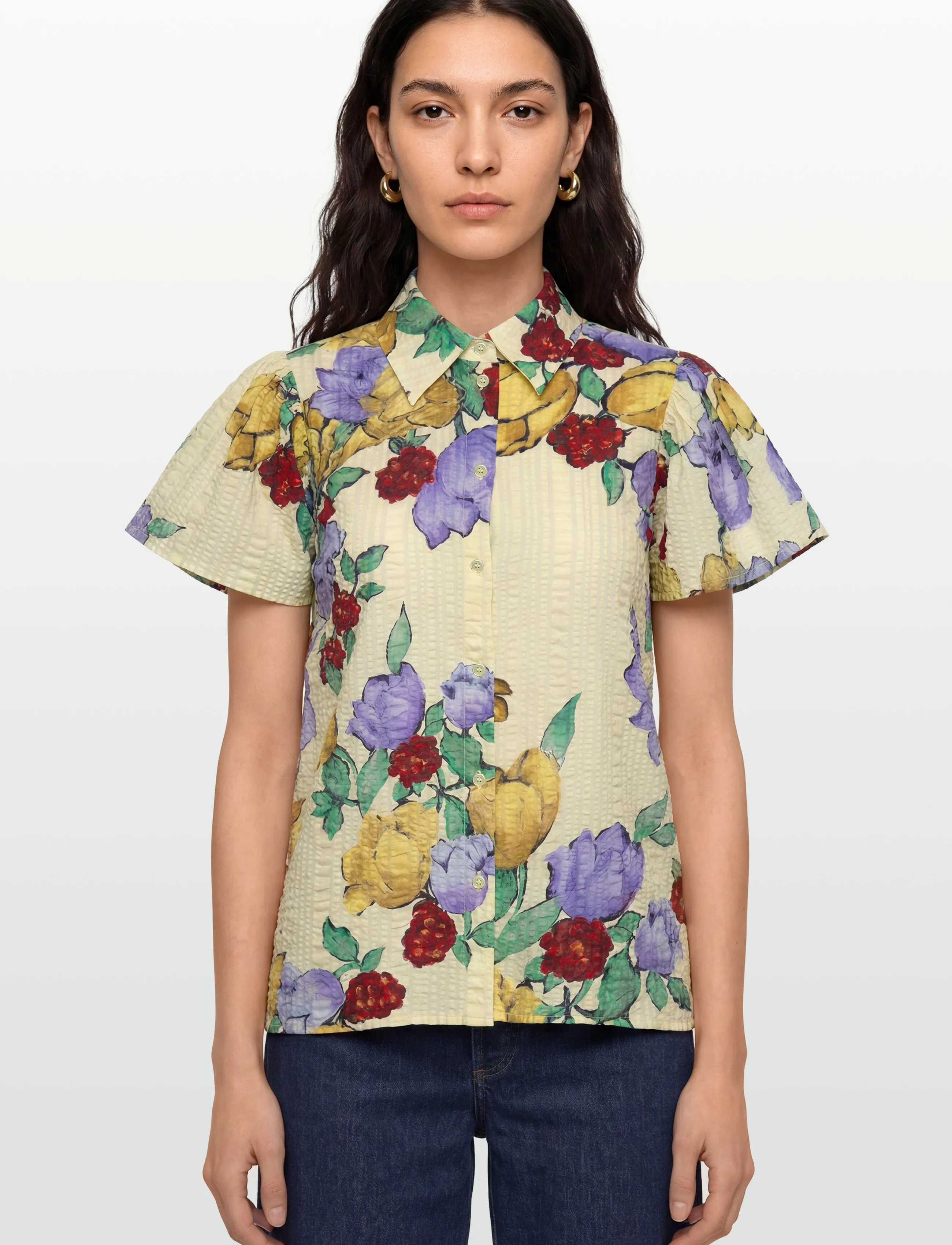 Stella Nova - Flowered Cotton Top - lühikeste varrukatega särgid - wild flowers - 3