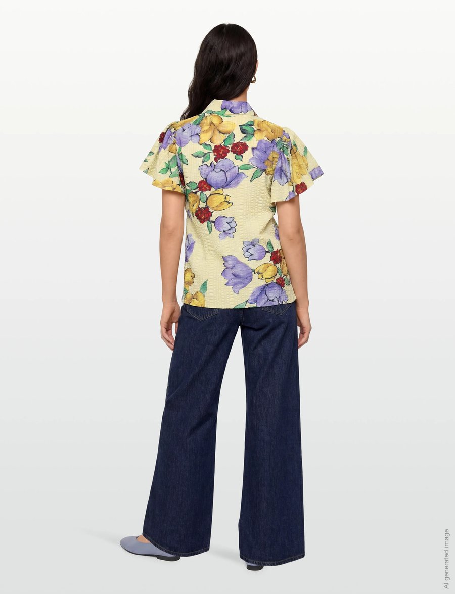 Stella Nova - Flowered Cotton Top - lühikeste varrukatega särgid - wild flowers - 4