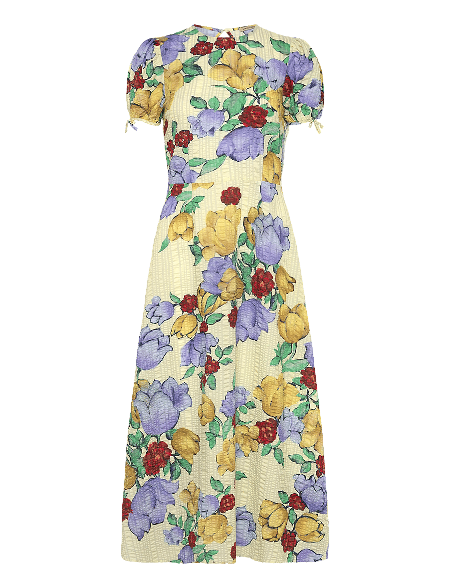 Stella Nova - Flowered Cotton Midi Dress - wild flowers - 1