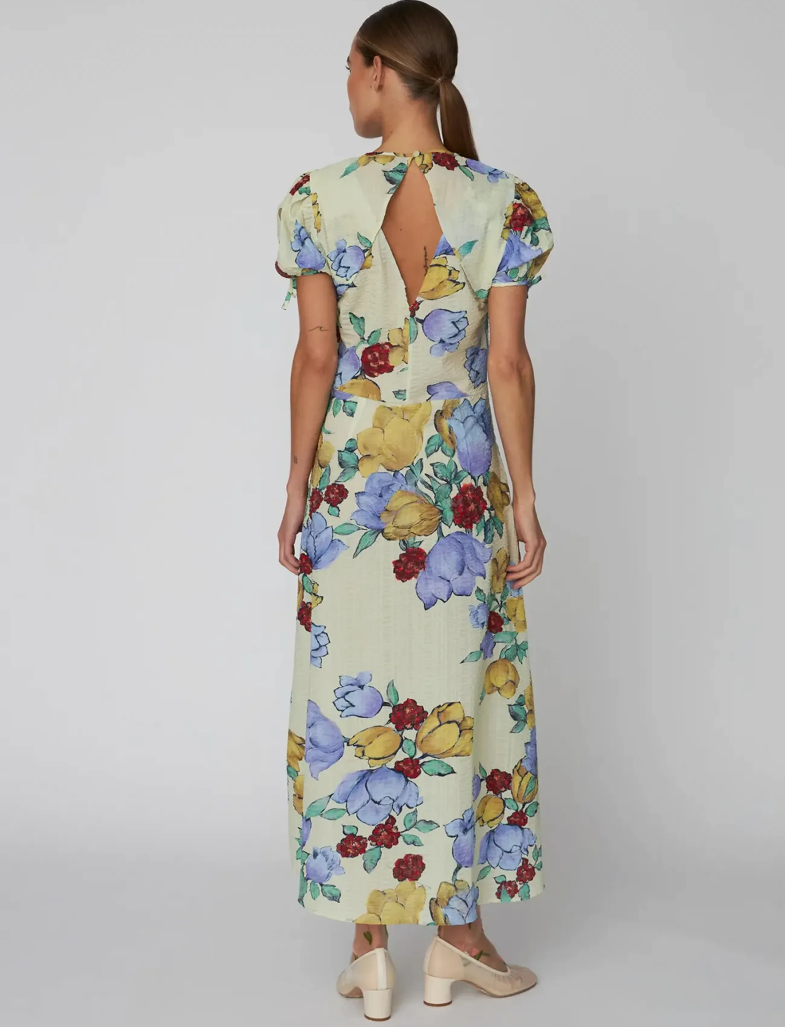 Stella Nova - Flowered Cotton Midi Dress - wild flowers - 5