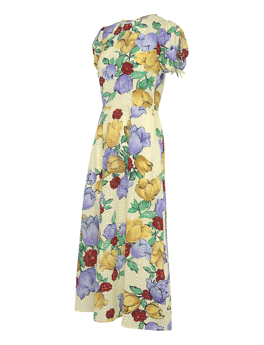Stella Nova - Flowered Cotton Midi Dress - wild flowers - 3