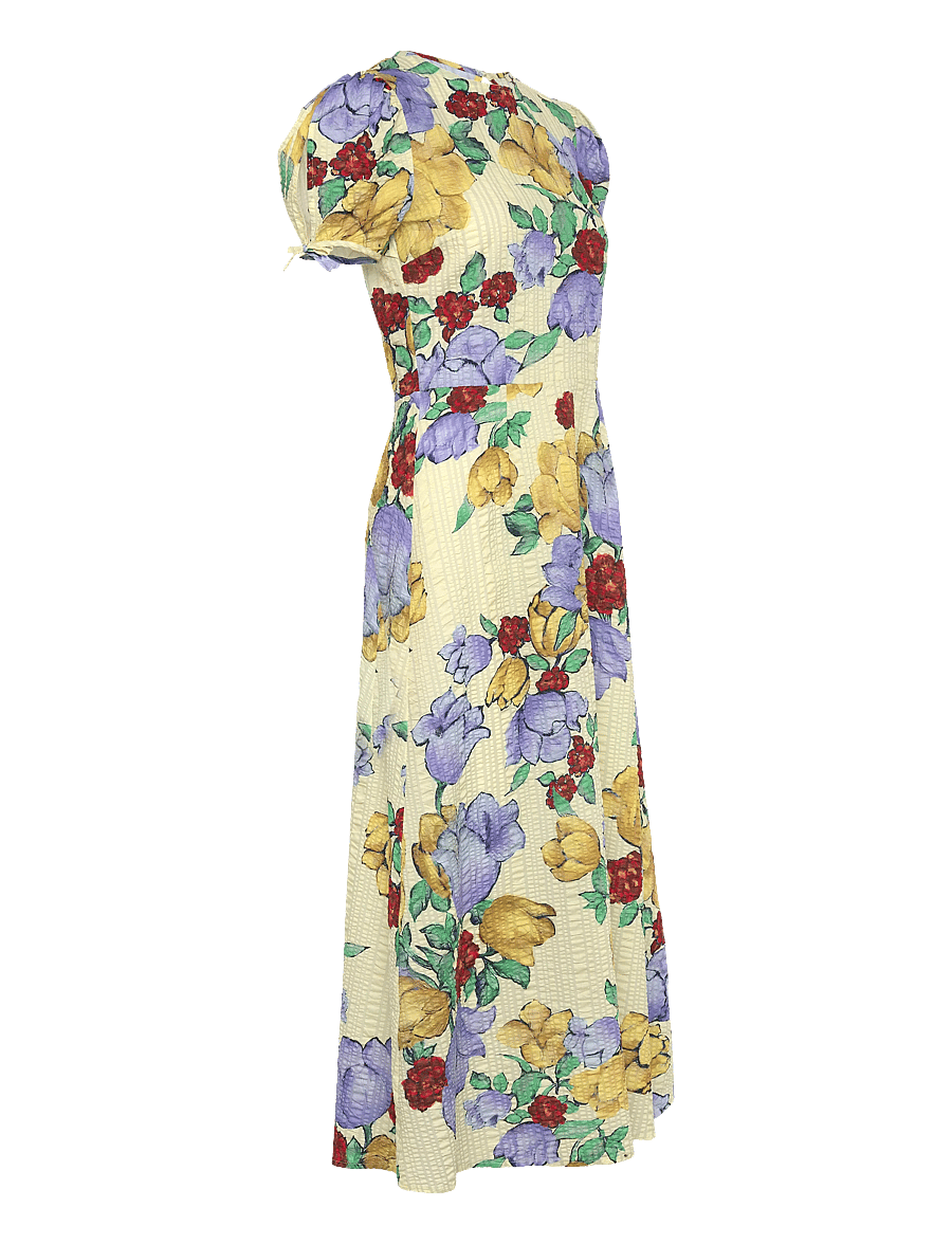 Stella Nova - Flowered Cotton Midi Dress - wild flowers - 4