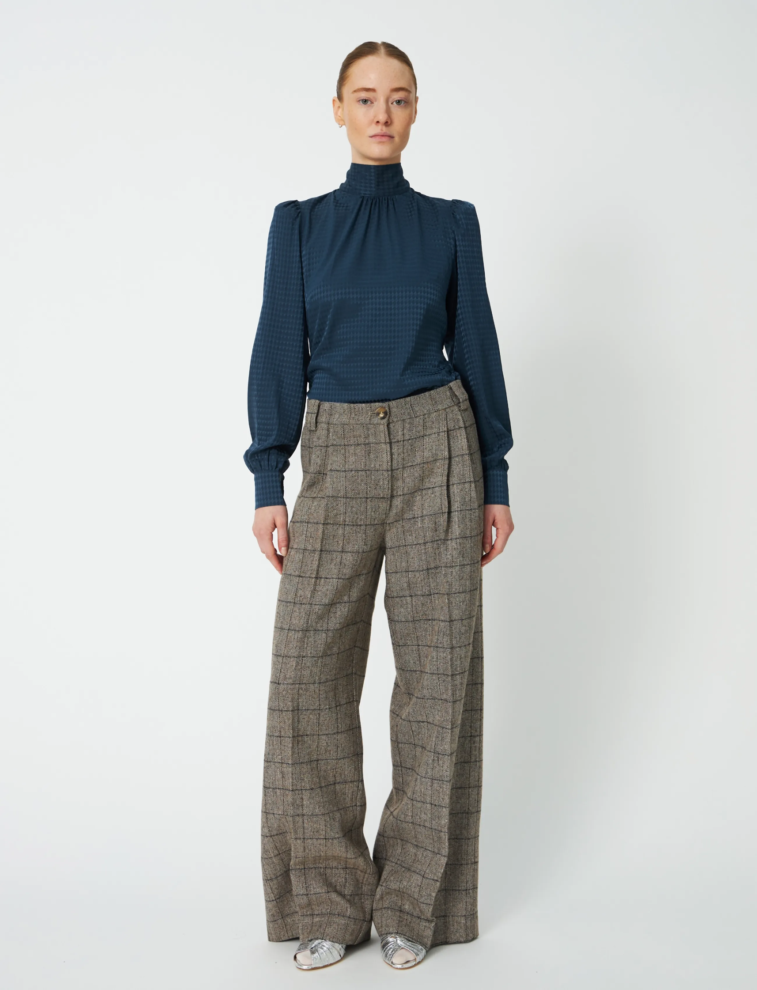 Stella Nova Oversized Low-Waist Suiting Pants - Streetstyle - WARM GREY MÉLANGE / grey