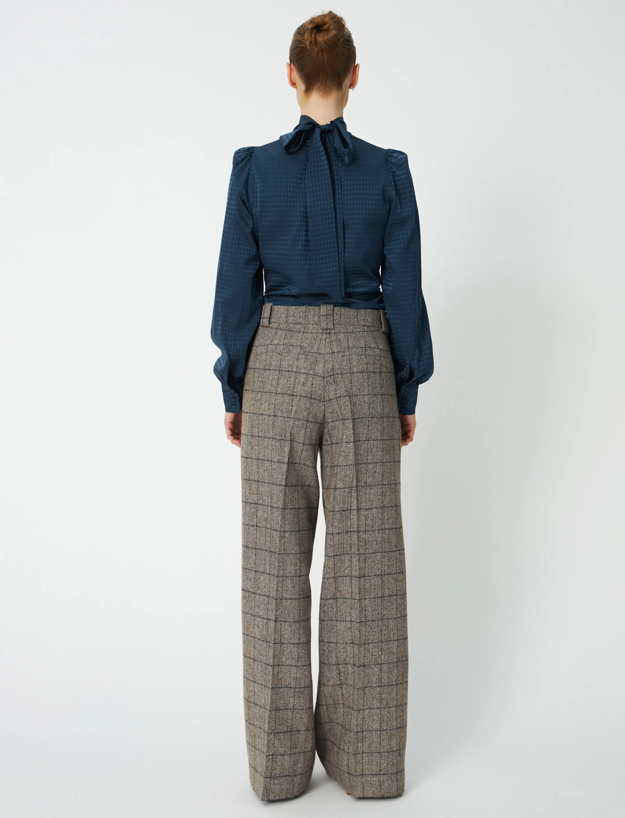 Stella Nova - Oversized Low-Waist Suiting Pants - wide leg trousers - warm grey mÉlange - 3