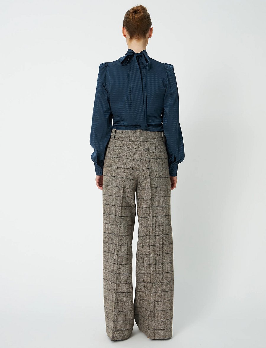 Stella Nova - Oversized Low-Waist Suiting Pants - wide leg trousers - warm grey mÉlange - 3