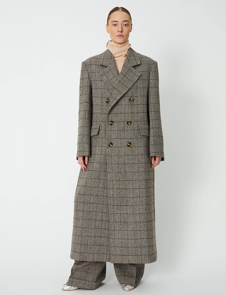 Stella Nova - Masculine Oversized Coat - warm grey mÉlange - 0