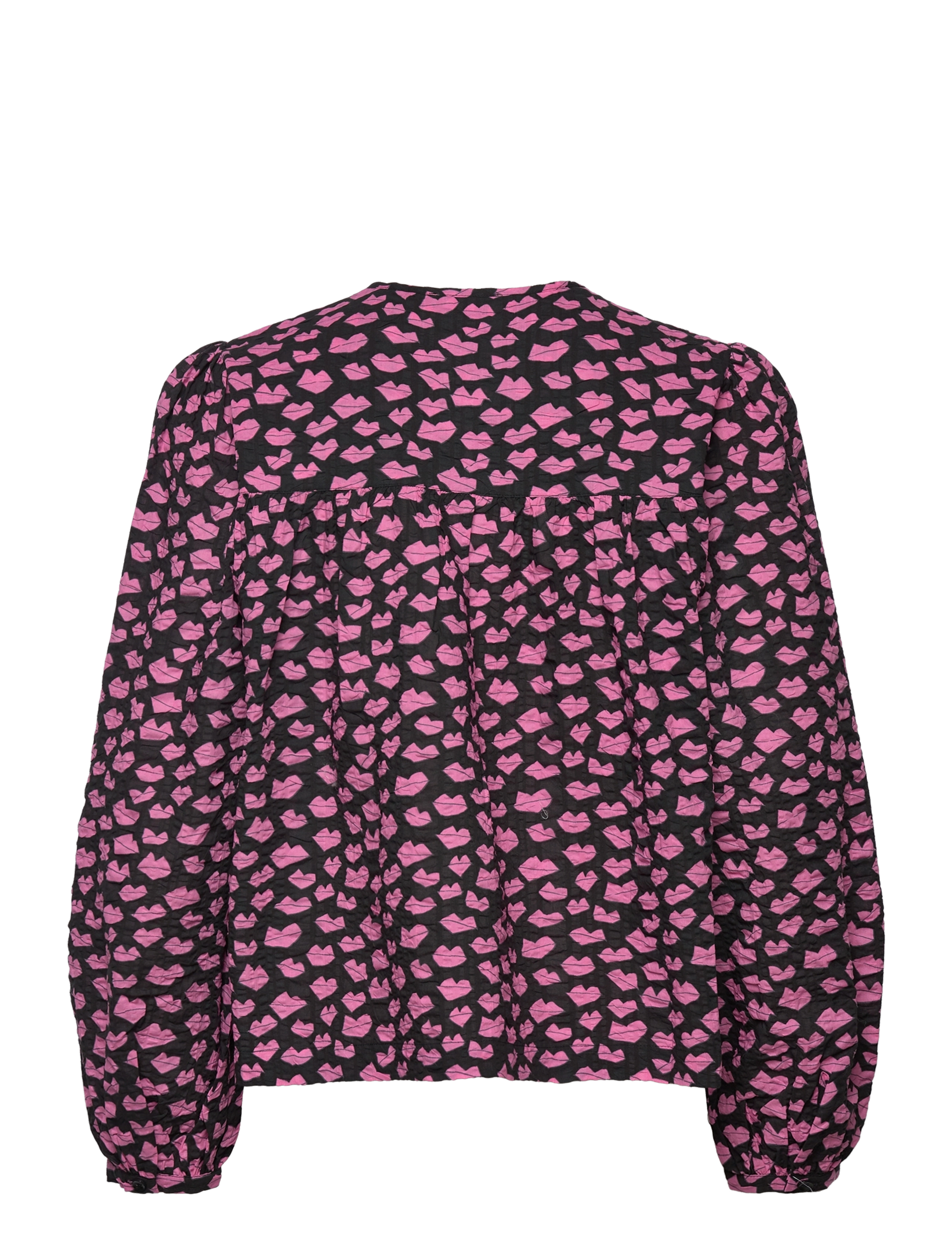 Stella Nova - Heda - langærmede bluser - black w. pink kiss - 1