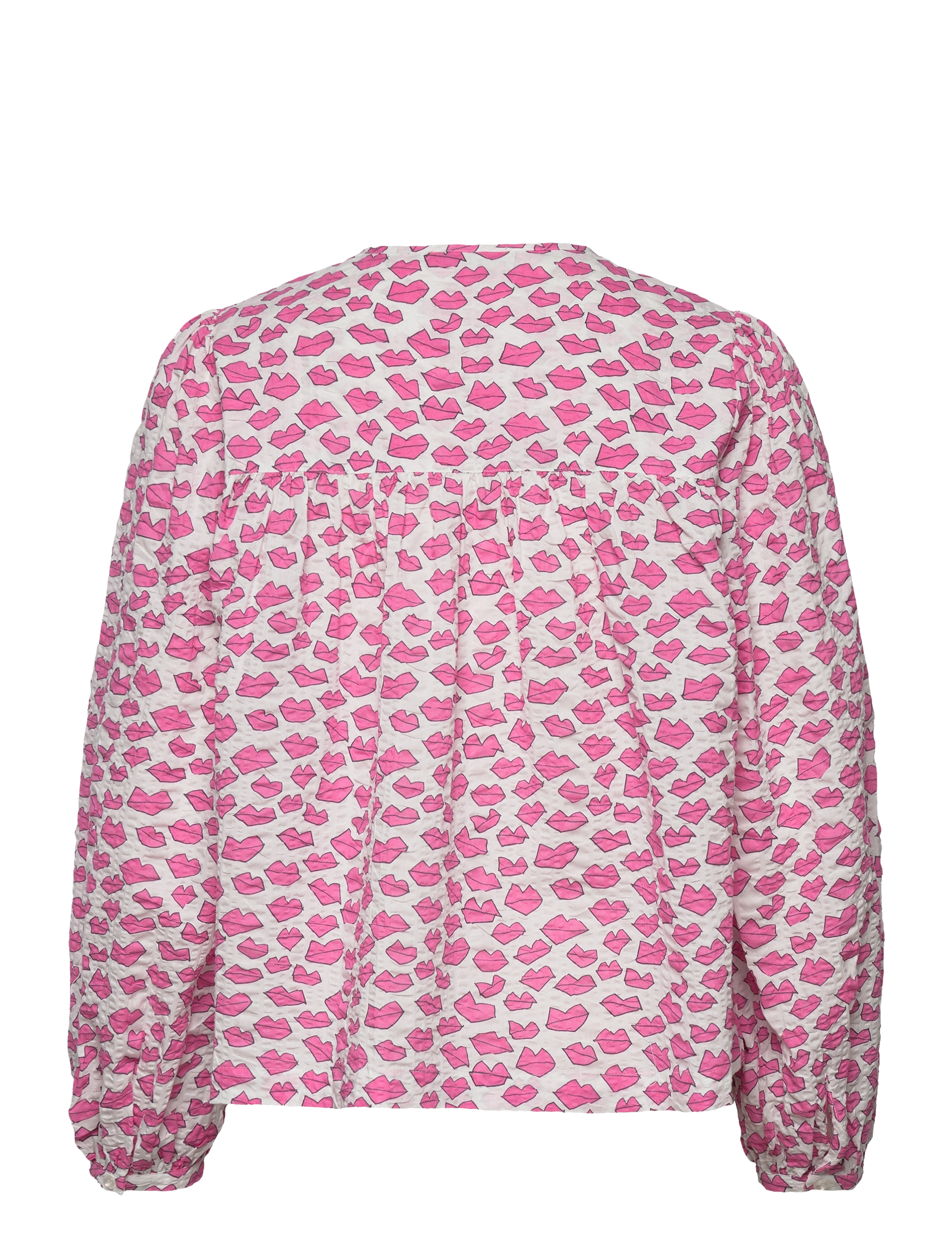 Stella Nova - Heda - langærmede bluser - white w. pink kiss - 1