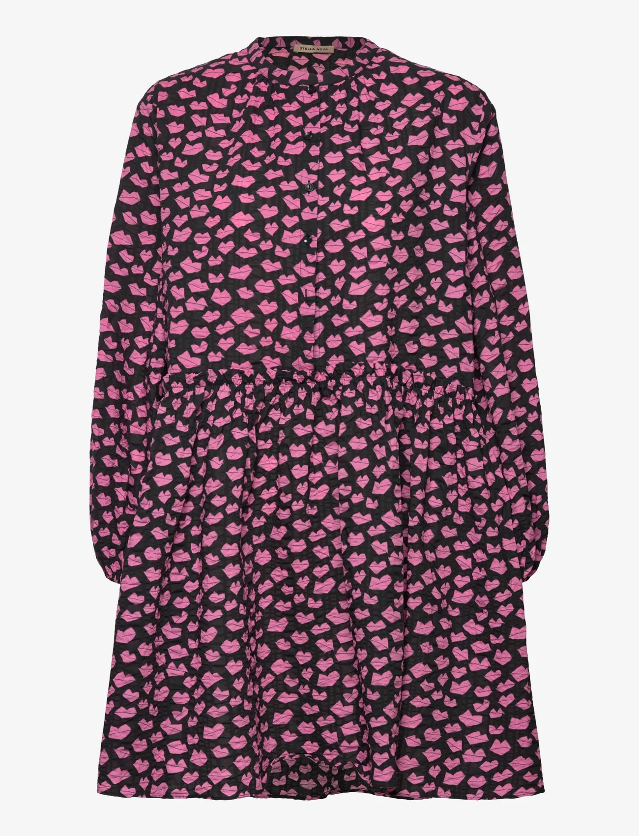 Stella Nova - Line Joe - marškinių tipo suknelės - black w. pink kiss - 0