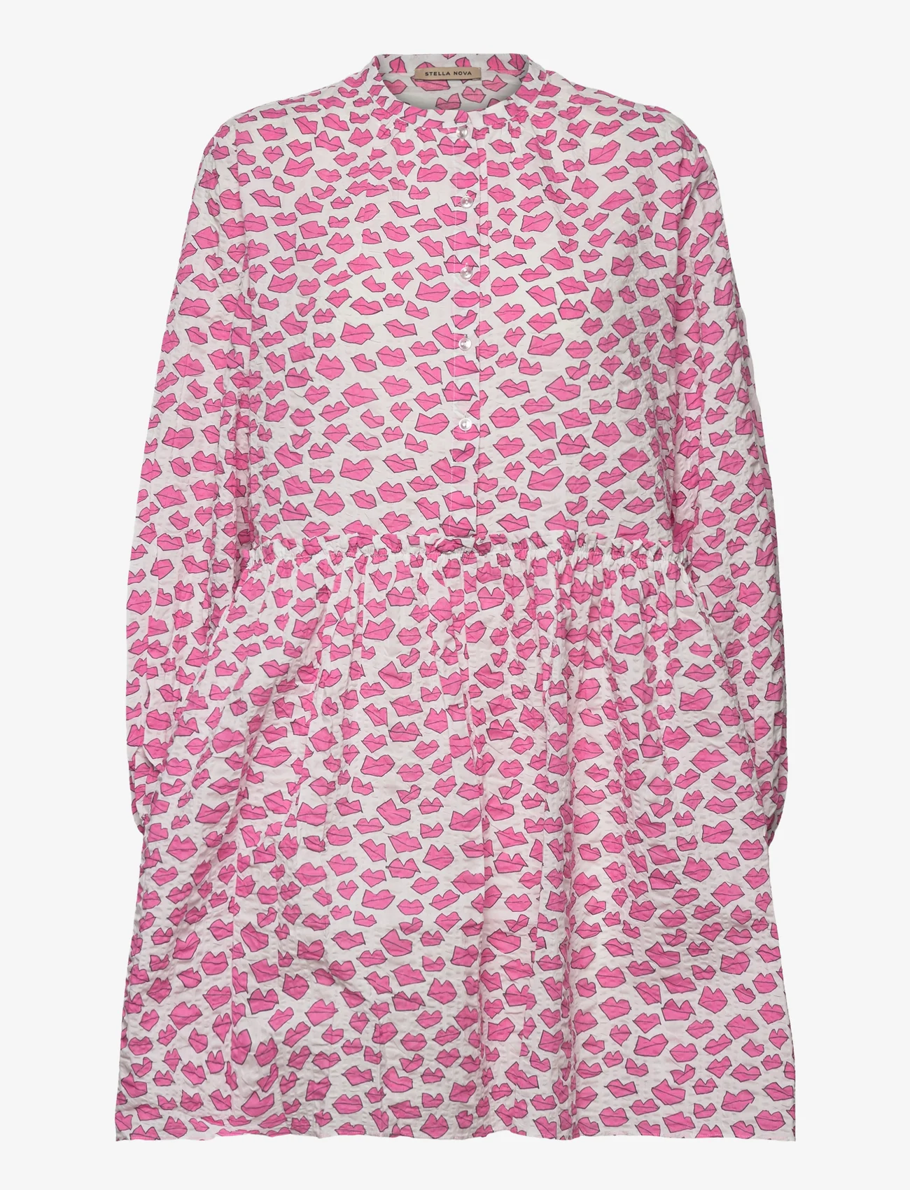 Stella Nova - Line Joe - marškinių tipo suknelės - white w. pink kiss - 0