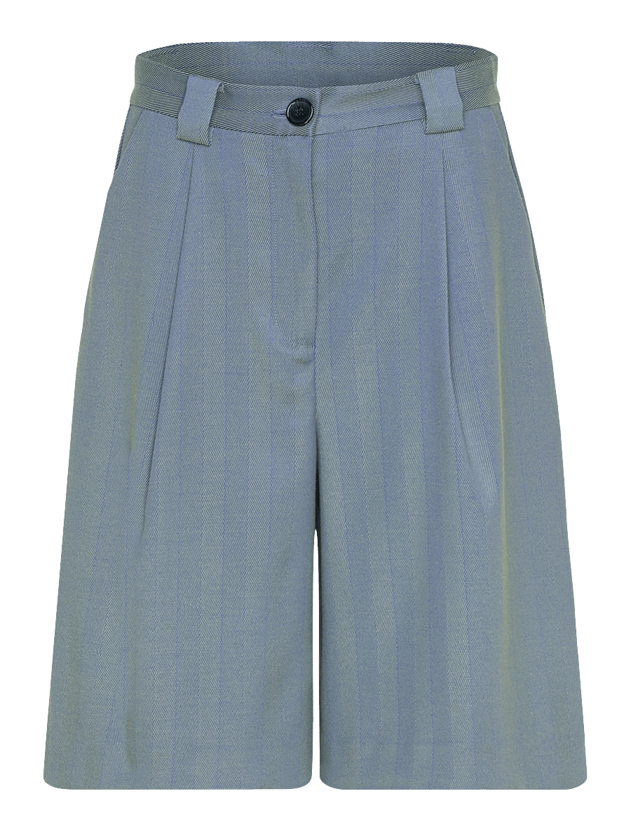 Stella Nova - Herringbone Suiting shorts - chino shorts - 218 aqua green - 1