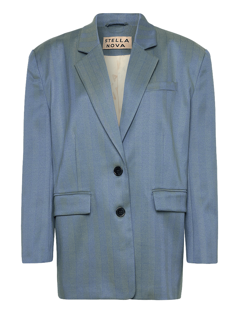 Stella Nova - Herringbone Blazer - Ühes joones nööpidega bleiserid - 218 aqua green - 1