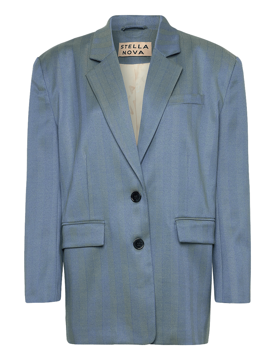 Stella Nova - Herringbone Blazer - Ühes joones nööpidega bleiserid - 218 aqua green - 1