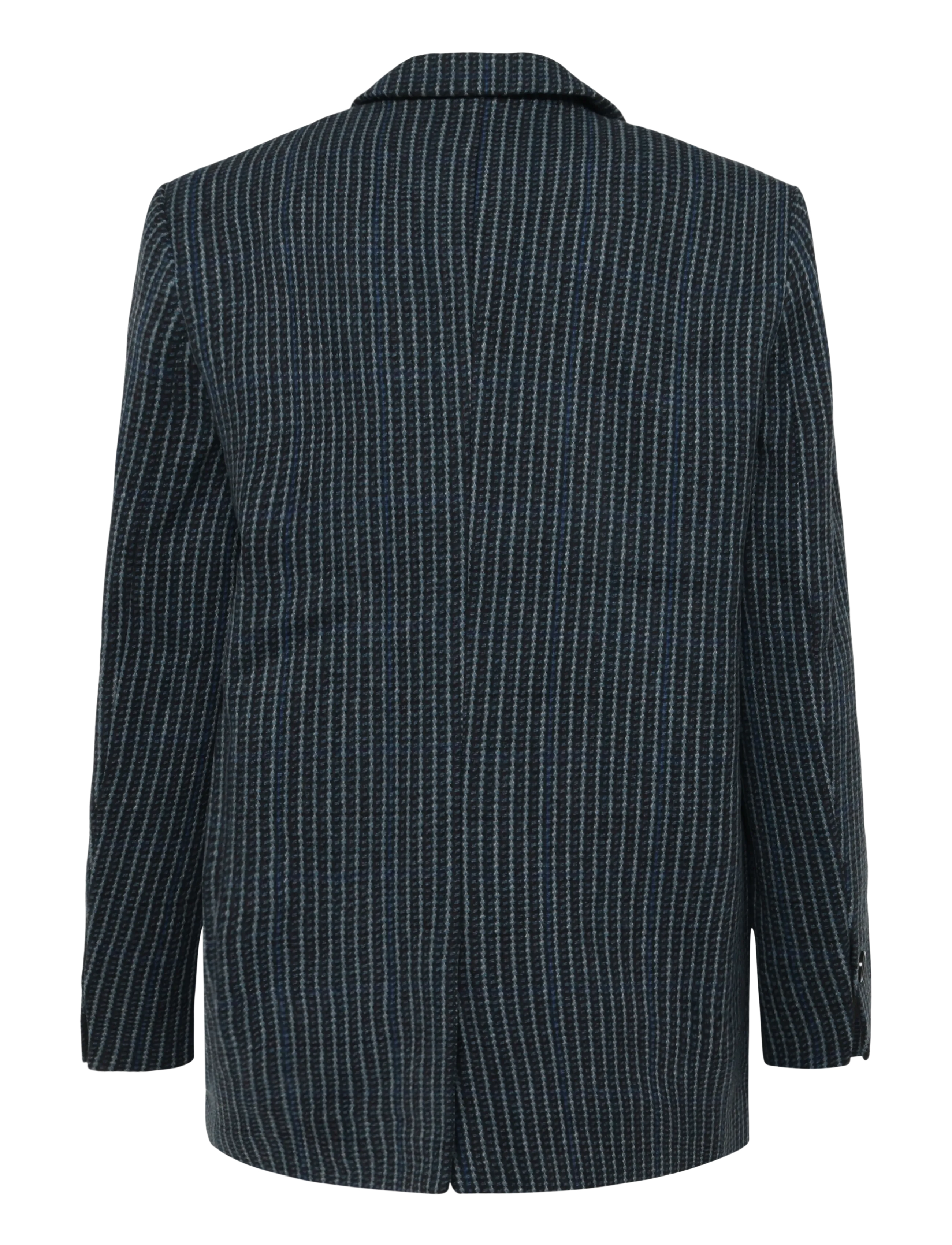Stella Nova - Checked Oversized Wool Blazer - blue checks - 2