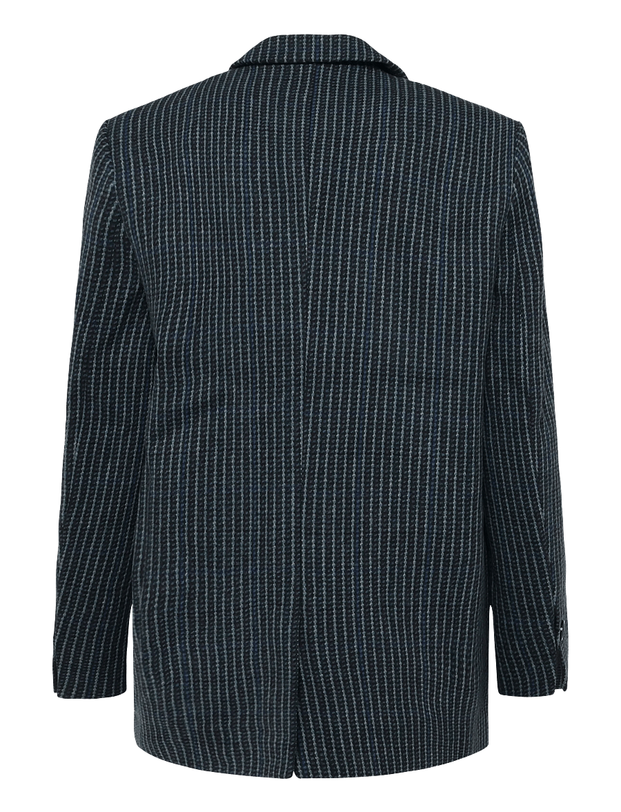 Stella Nova - Checked Oversized Wool Blazer - oversize blazer - blue checks - 2