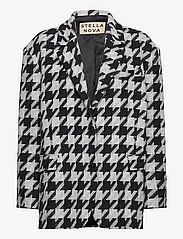 Stella Nova - Houndtooth oversized blazer - feestelijke kleding voor outlet-prijzen - navy /creme - 0