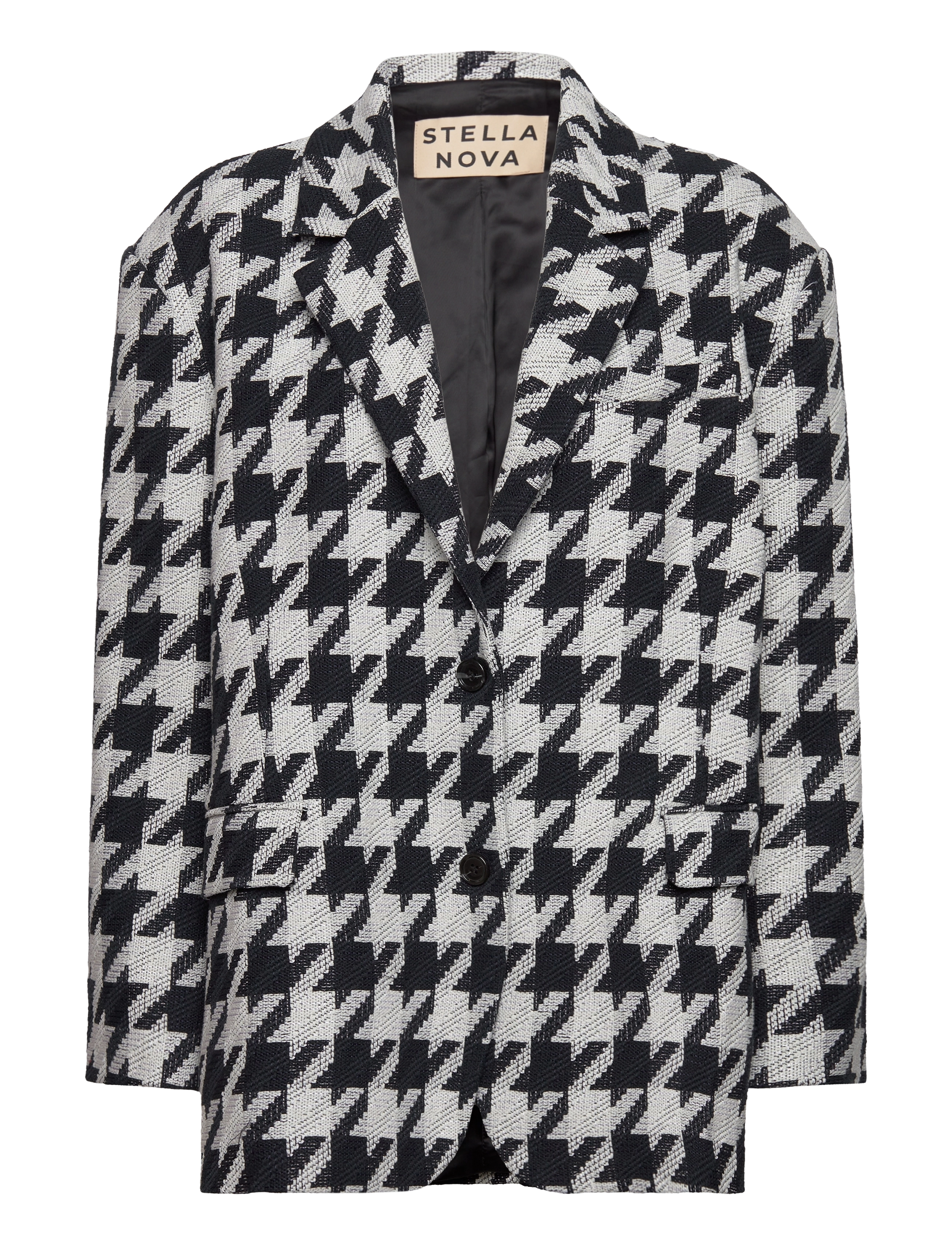 Stella Nova Houndtooth oversized blazer - Blazere - NAVY /CREME / cream