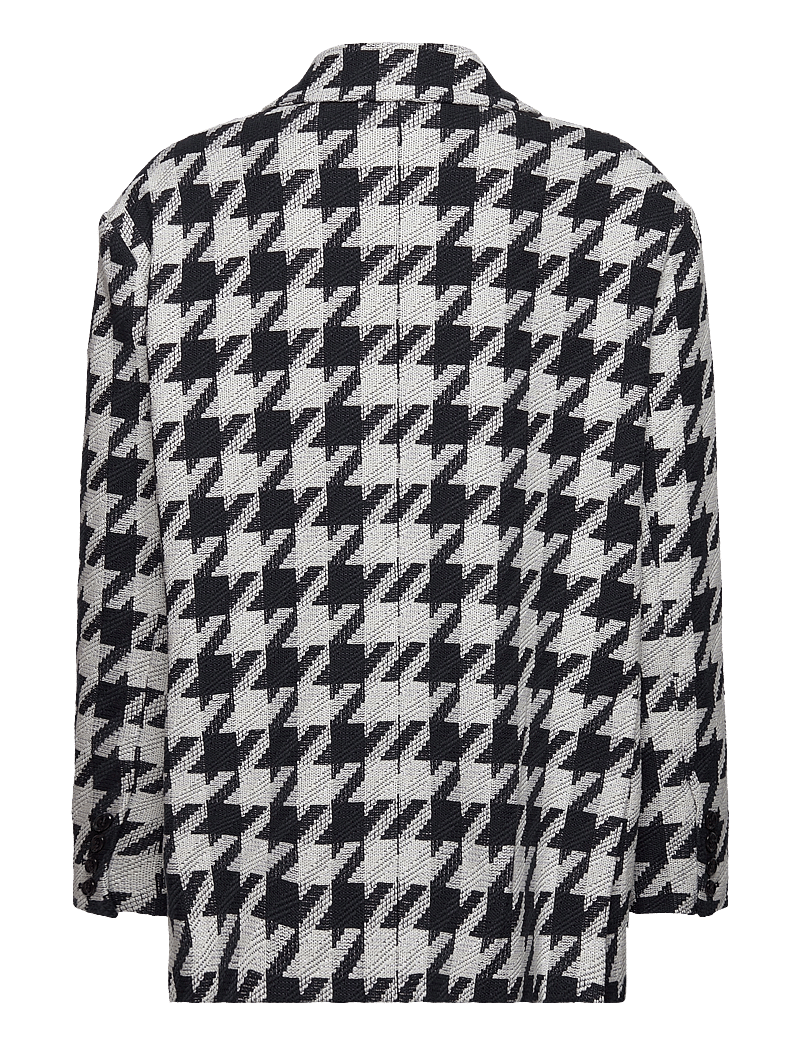Stella Nova - Houndtooth oversized blazer - enkelknäppta kavajer - navy /creme - 2