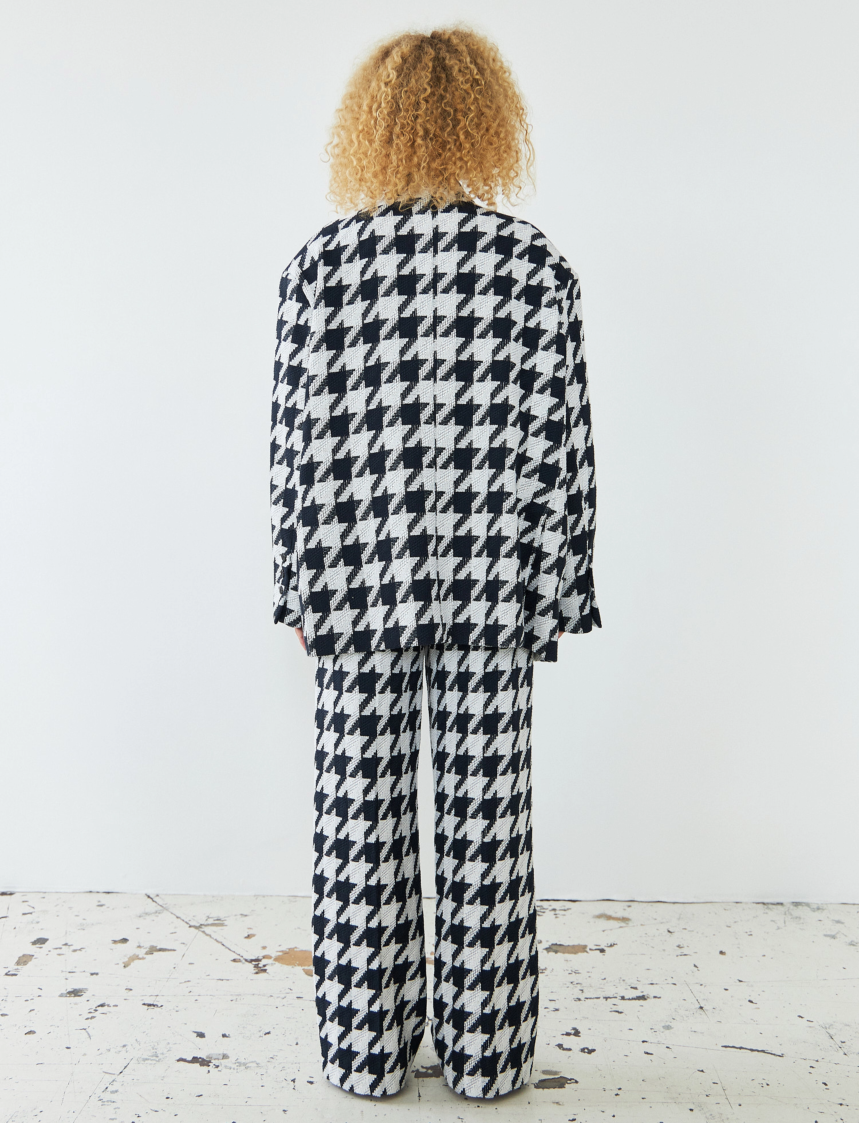 Stella Nova - Houndtooth oversized blazer - festmode zu outlet-preisen - navy /creme - 3
