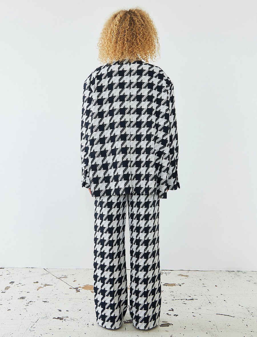 Stella Nova - Houndtooth oversized blazer - einreihige blazer - navy /creme - 3