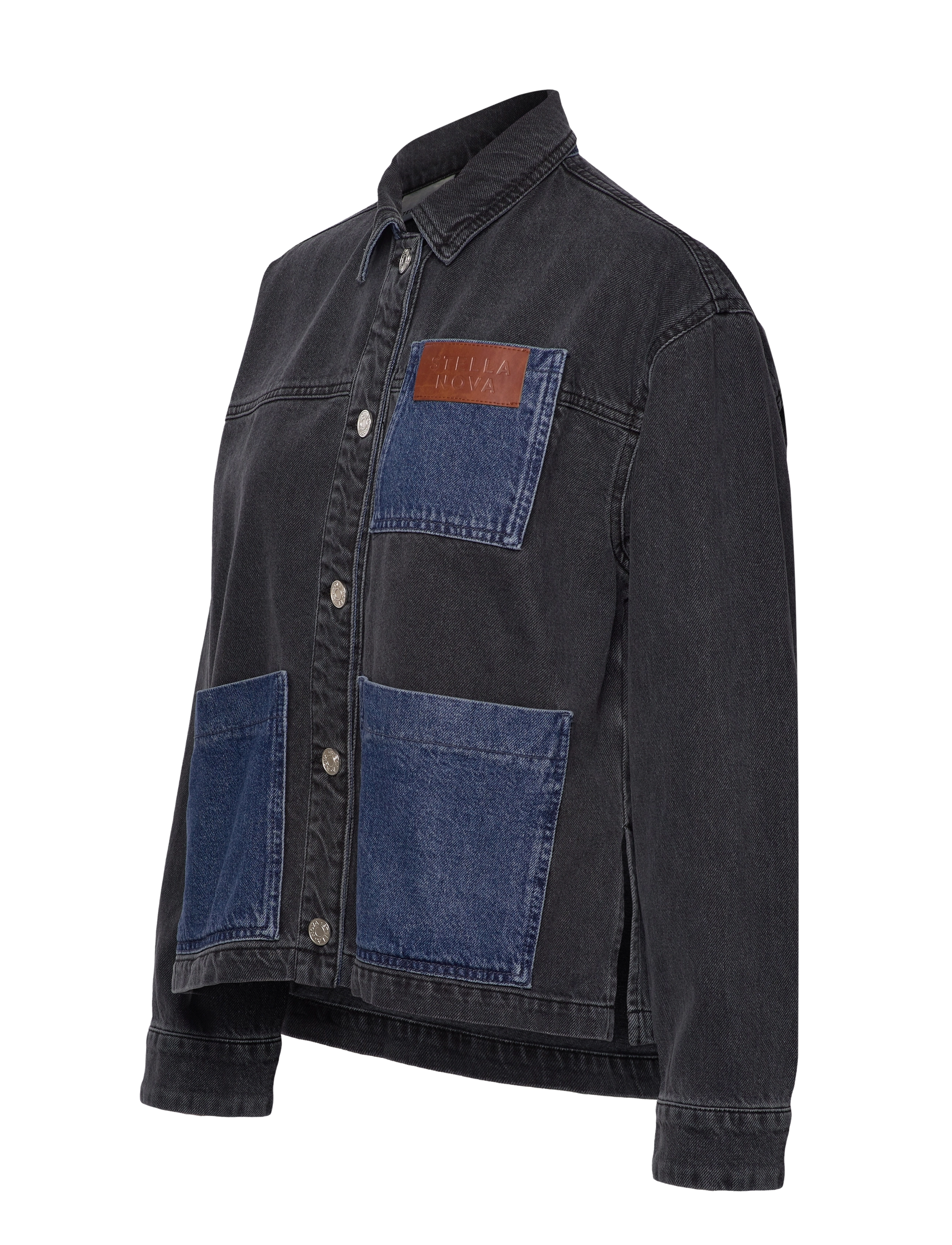 Stella Nova - Black and blue denim shirt - blue night - 2