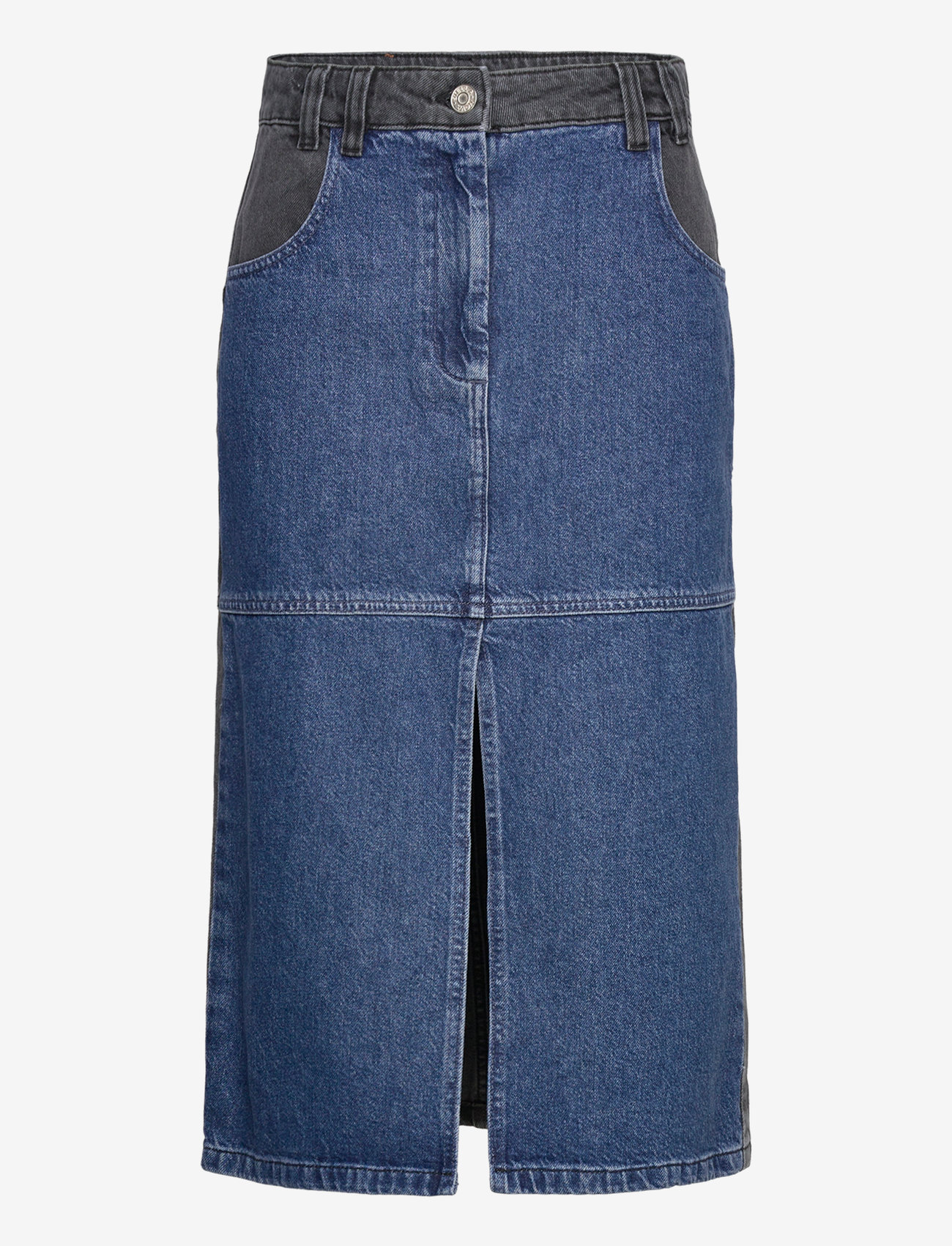 Stella Nova - Black and blue denim midi skirt - jeanskjolar - blue night - 1