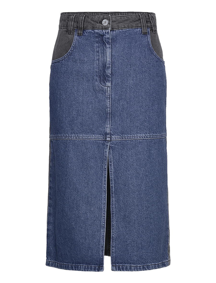 Stella Nova - Black and blue denim midi skirt - jeansröcke - blue night - 1