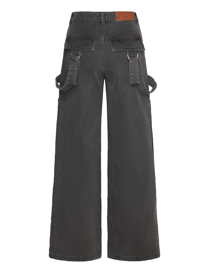 Stella Nova - Washed black denim pants - hosen mit weitem bein - almost black - 1