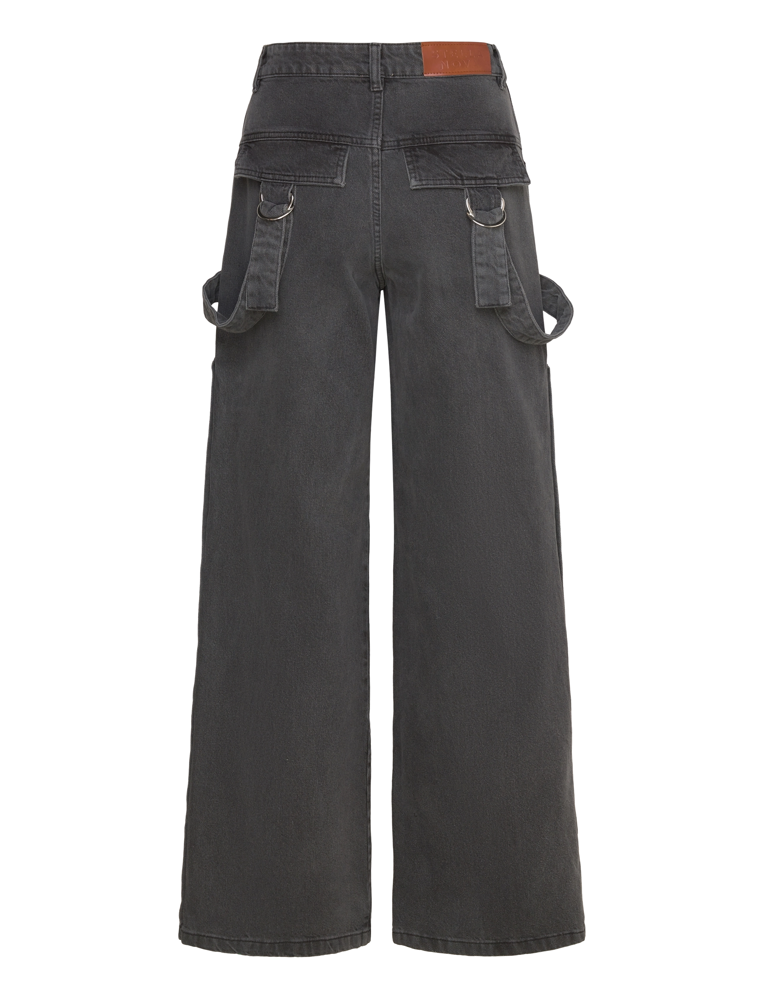Stella Nova - Washed black denim pants - brede jeans - almost black - 1
