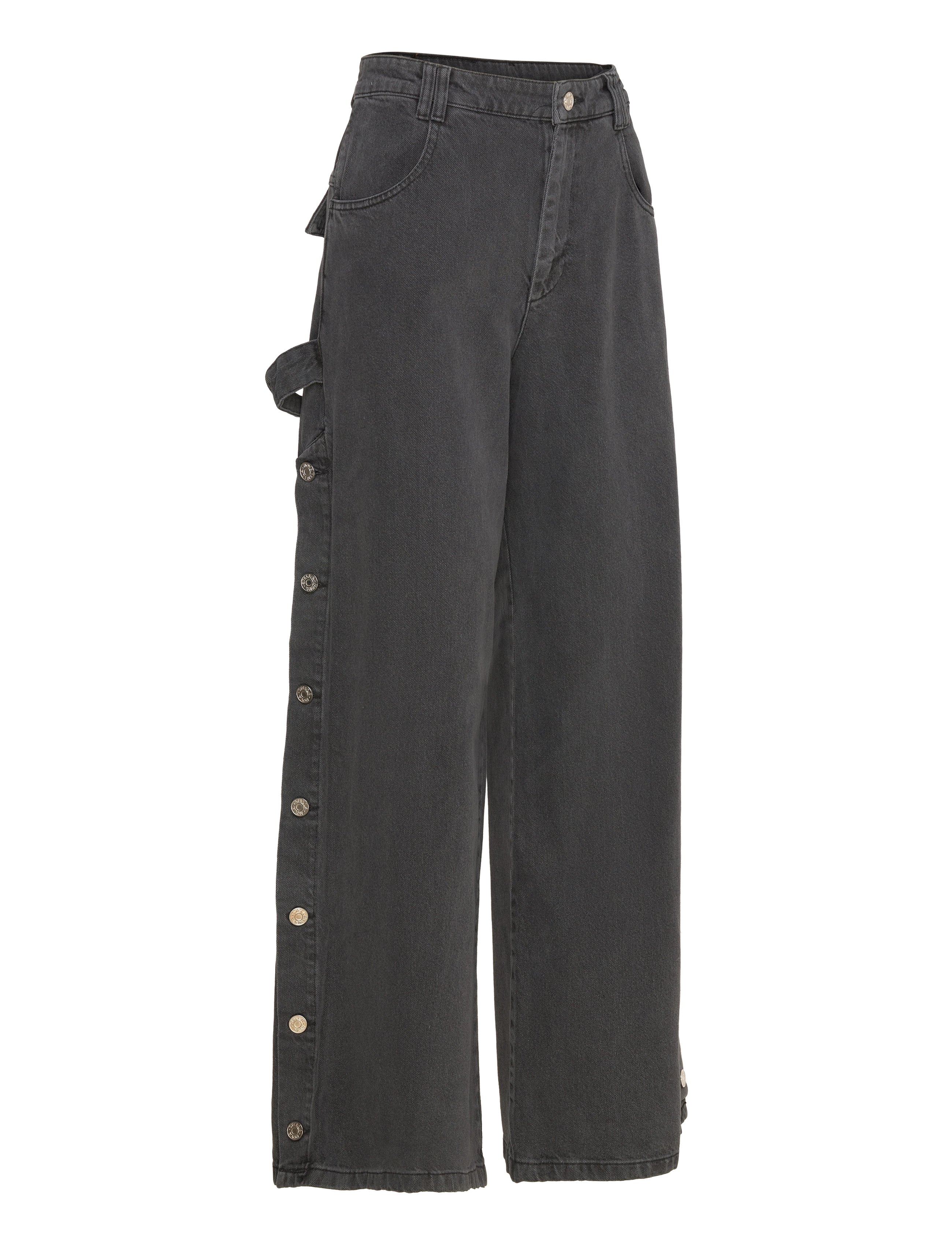 Stella Nova - Washed black denim pants - hosen mit weitem bein - almost black - 2