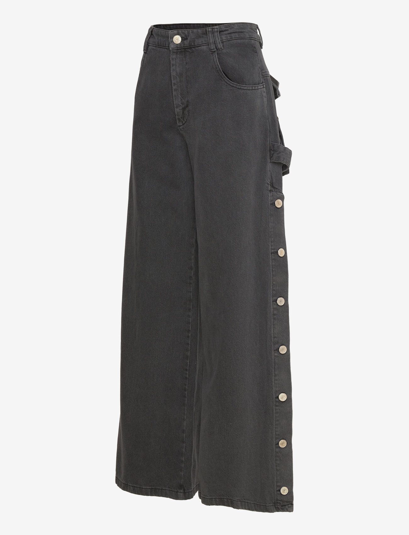 Stella Nova - Washed black denim pants - hosen mit weitem bein - almost black - 3