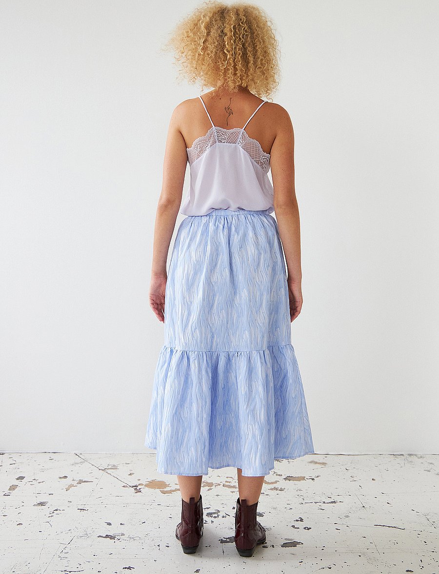 Stella Nova - Jacquard wave midi skirt - midi-röcke - light purple - 3