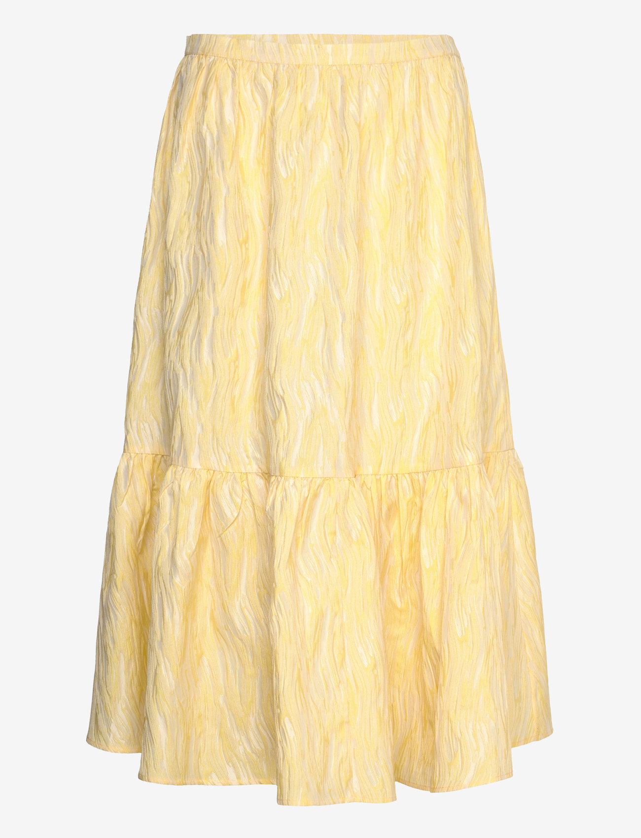 Stella Nova - Jacquard wave midi skirt - midi nederdele - light yellow - 0