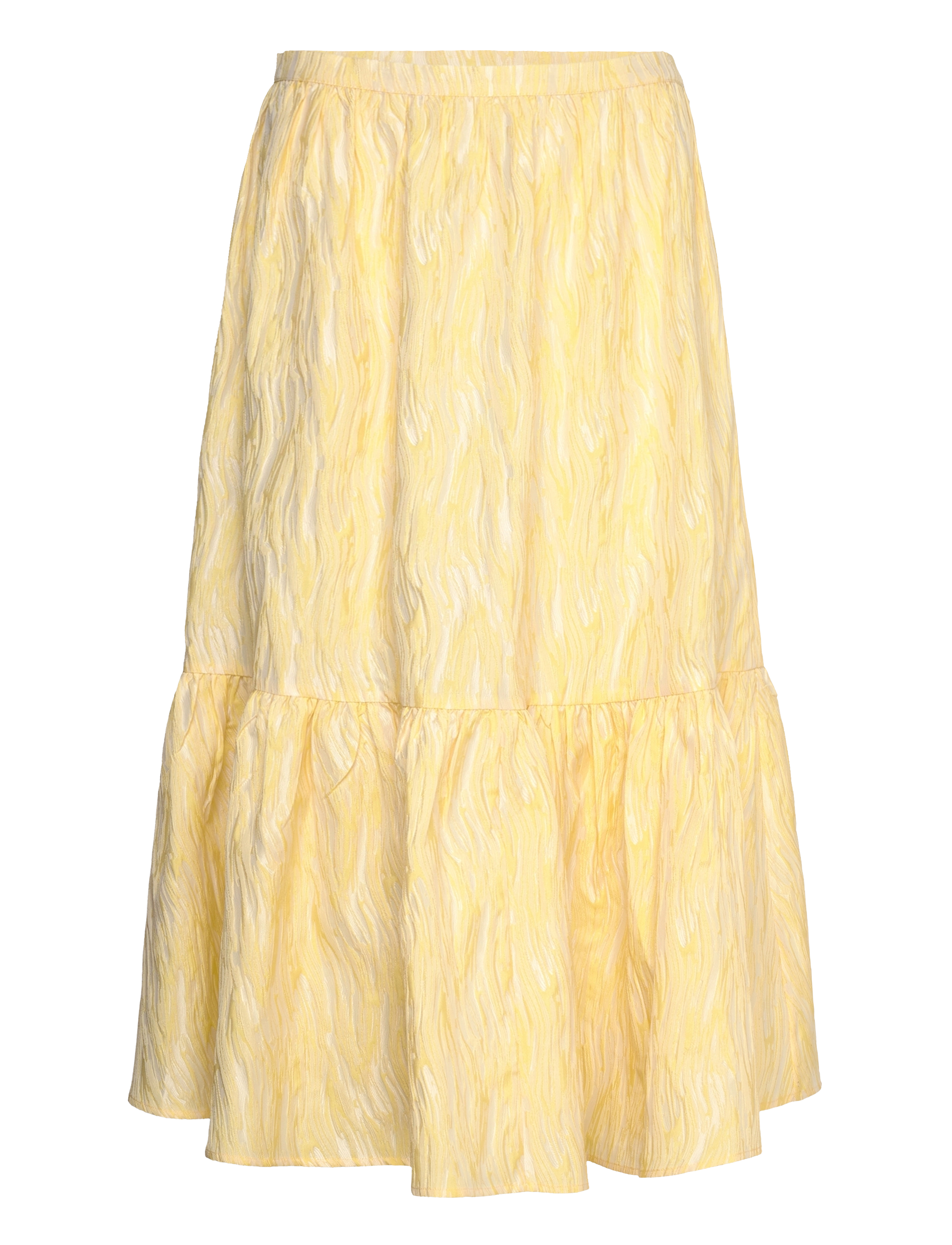 Stella Nova - Jacquard wave midi skirt - midi-röcke - light yellow - 0