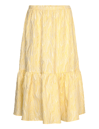 Stella Nova Jacquard wave midi skirt - Kjolar - LIGHT YELLOW / yellow