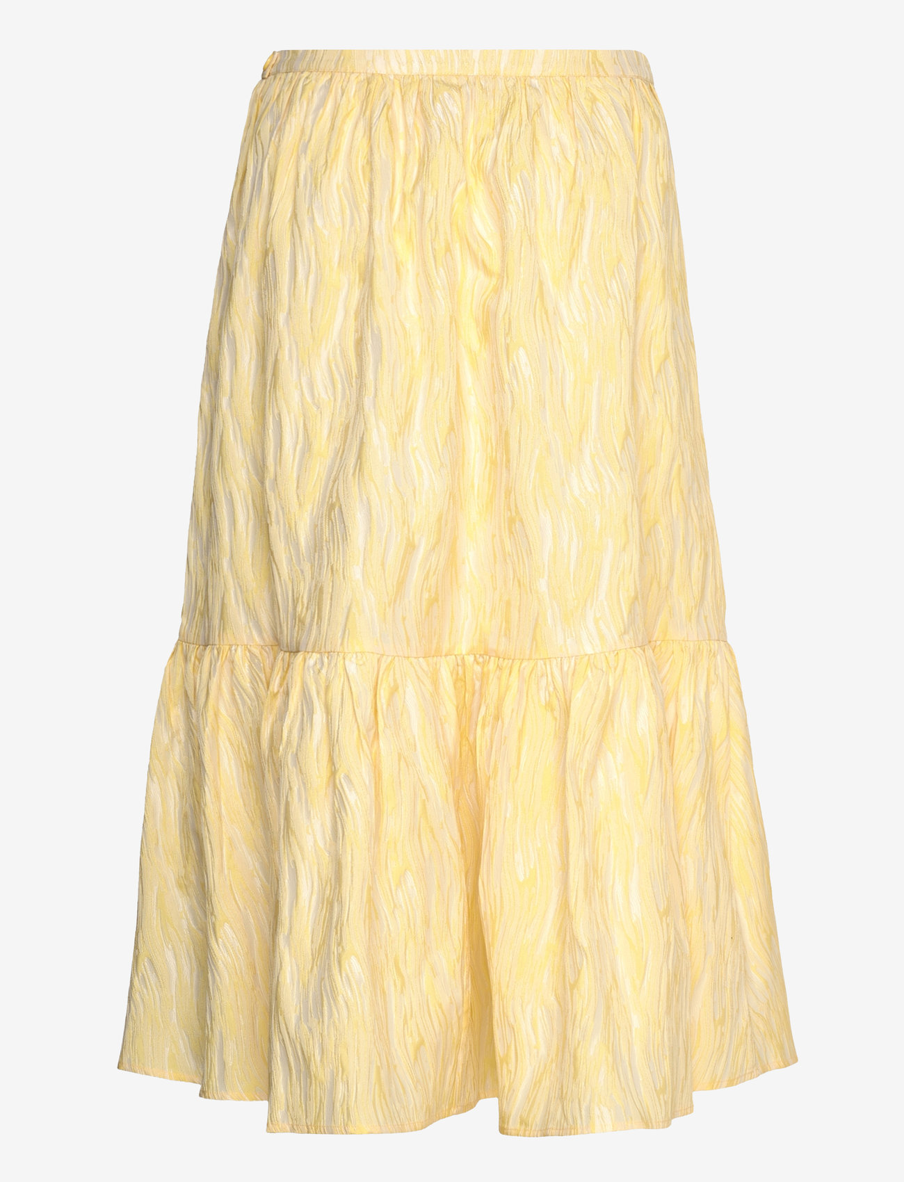 Stella Nova - Jacquard wave midi skirt - midi nederdele - light yellow - 1