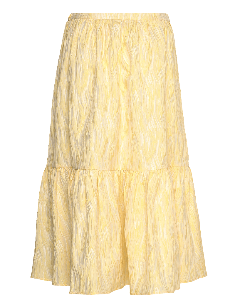 Stella Nova - Jacquard wave midi skirt - midi nederdele - light yellow - 1