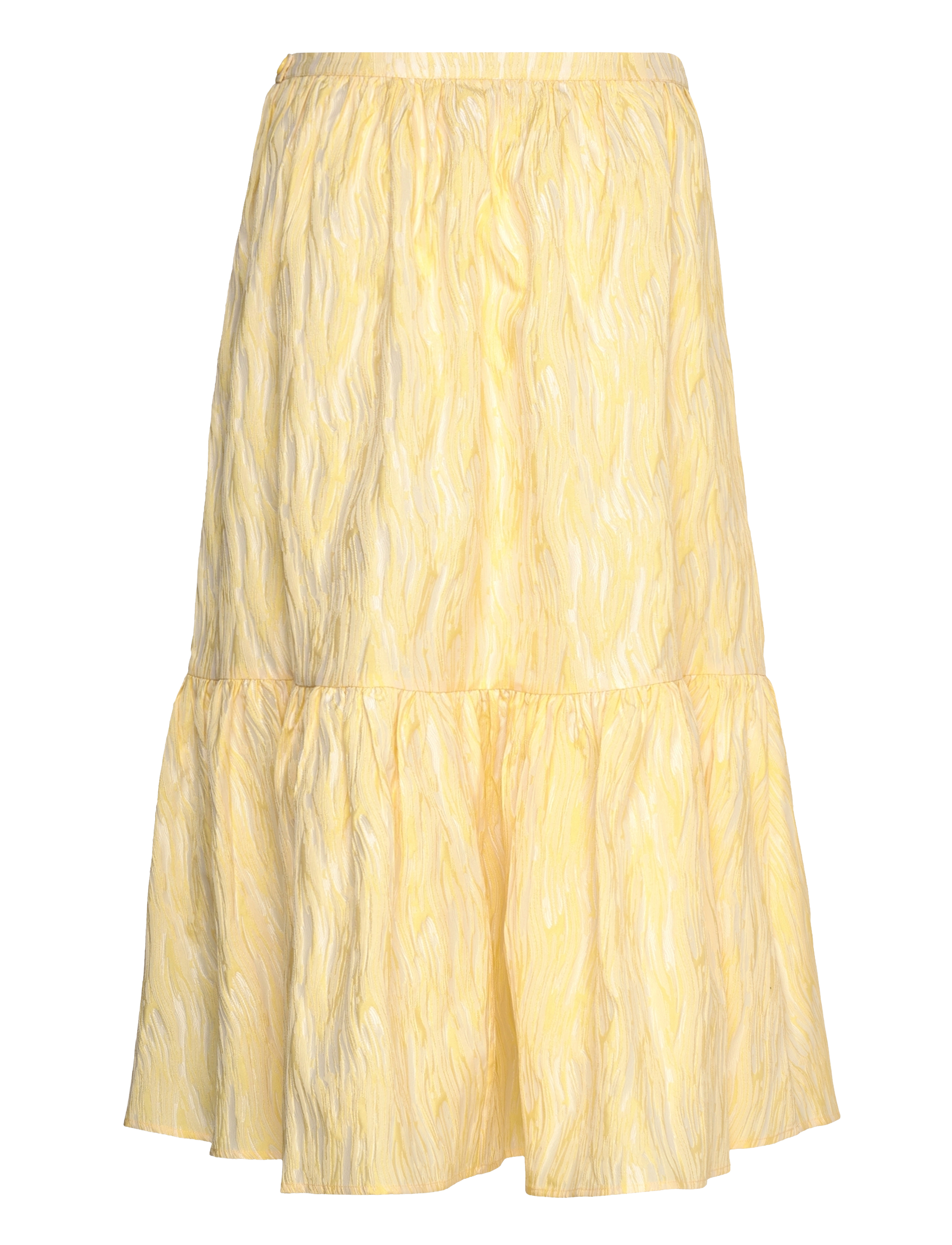 Stella Nova - Jacquard wave midi skirt - midi-röcke - light yellow - 1
