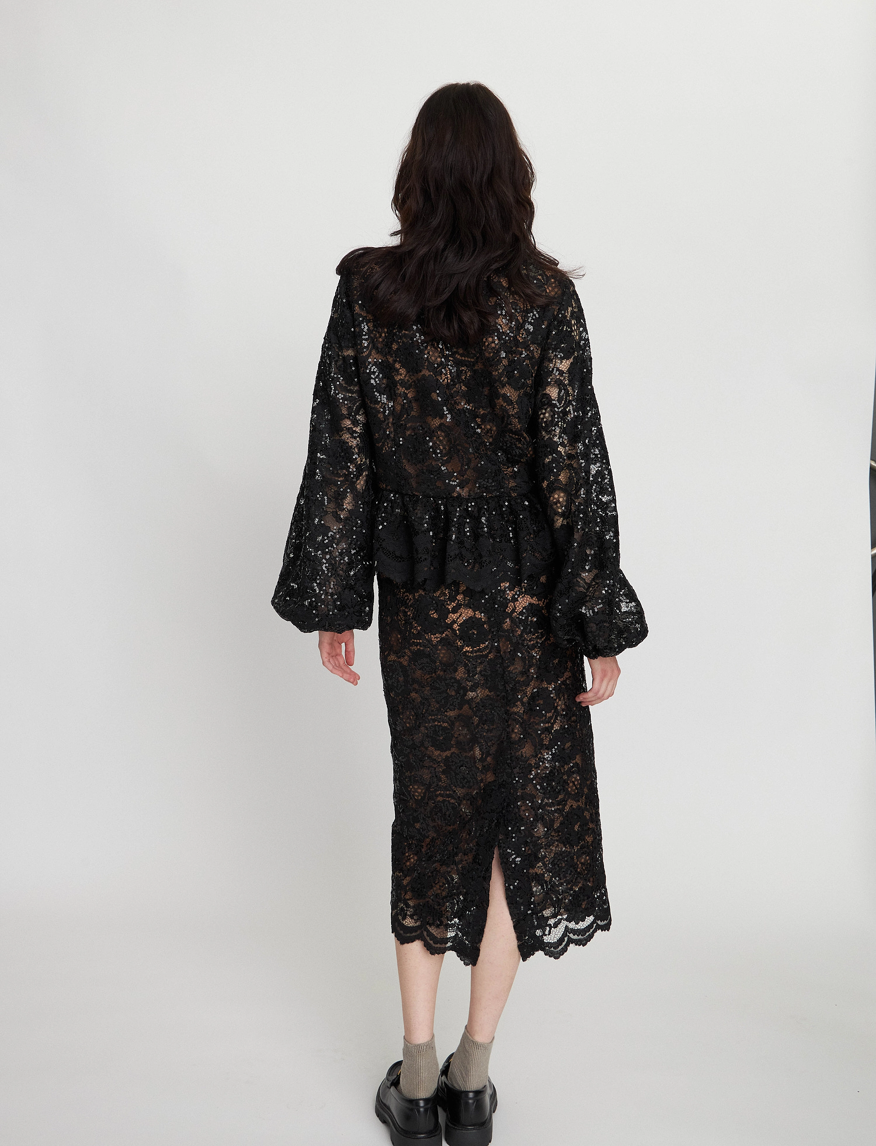 Stella Nova - Lace sequins blouse - black - 4