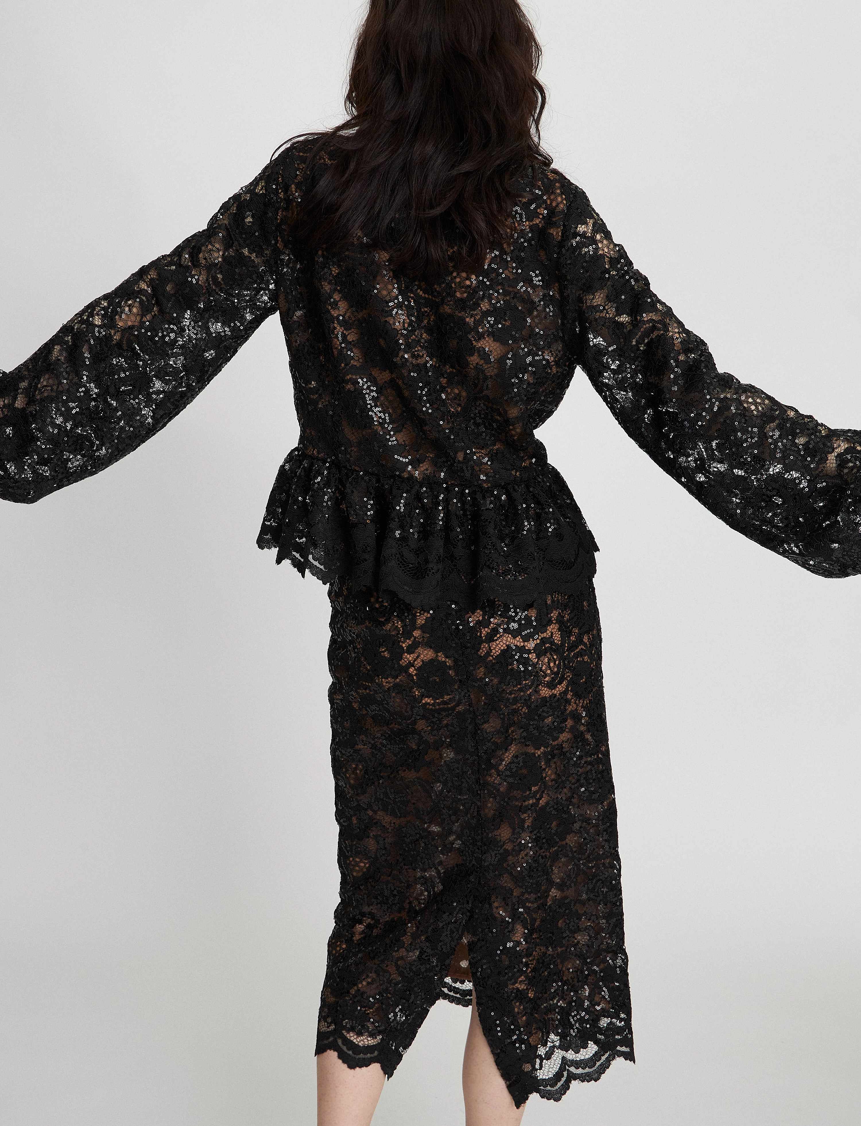 Stella Nova - Delicate lace pencil skirt - black - 3
