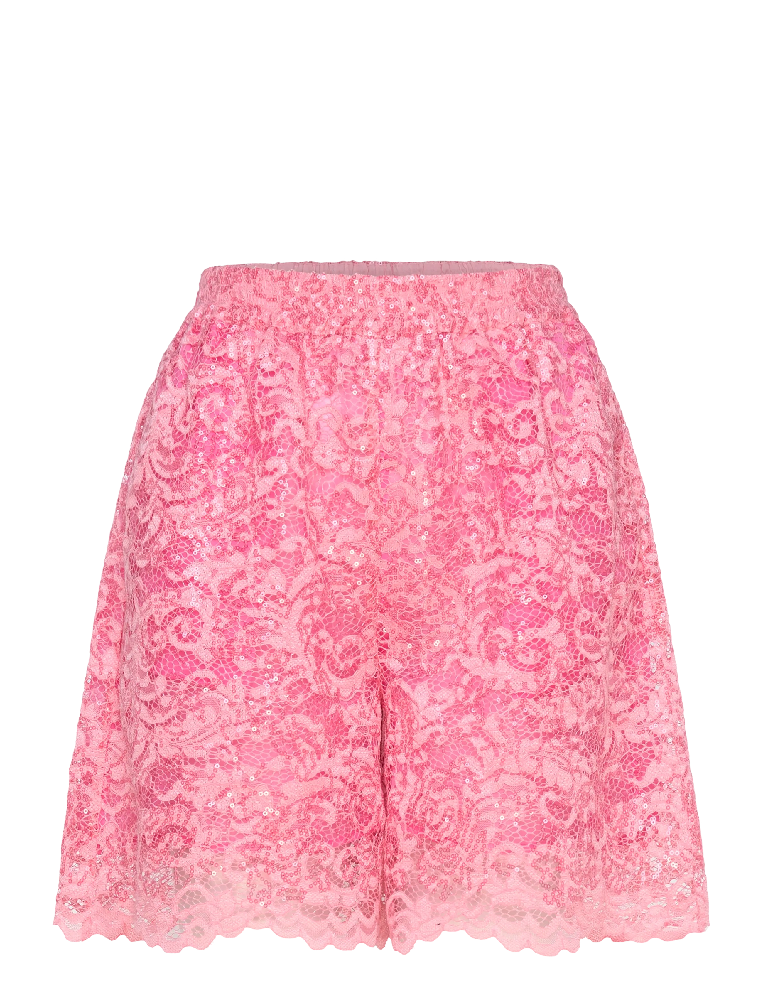 Stella Nova Sequined Lace Shorts - Shorts - AMAZING PINK / pink/rose